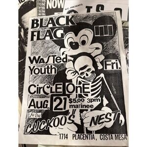 Black Flag, Wasted Youth, Circle One punk handbill kbd